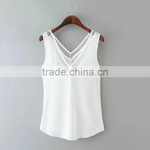 Cotton Crop Top Tank Top2014 New Arrive Women Different Size for Choice & Short Front Long Back Printed thumbnail-4