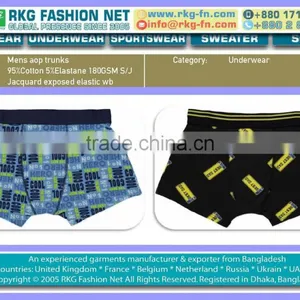 Men All Over Printed Jacquard Elastic Boxer Briefs thumbnail-1