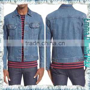 Fashion Style Mens Turn-down Collar Slim Fit Design Jeans Jacket thumbnail-4