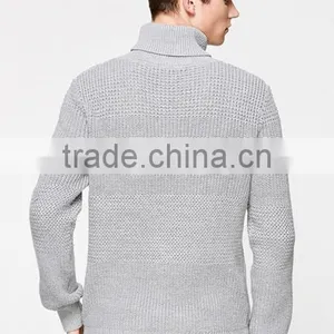 Wholesale Solid Color no Pattern Winter Warm Thick Turtleneck Sweters for Man thumbnail-3