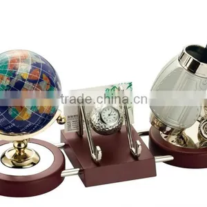 Exquisite Globe and Electronic Clock and Golfer Office Desk Decoration Gift thumbnail-1