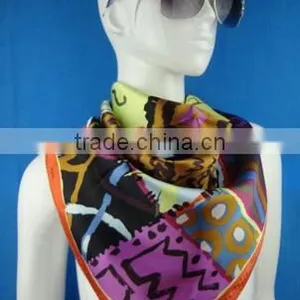 OEM Print Silk Scarf For Women Promotion & Premium Scarf Silk Scarf New Design Scarf Poly Scarf & Cashmere Scarf thumbnail-1