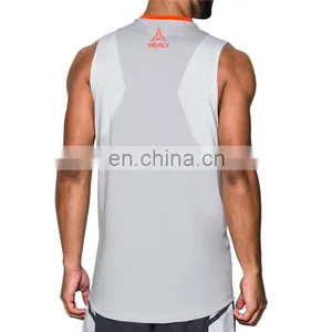 OEM Quick Dry Polyester Custom Embroidery or Sublimation Logo White Basketball Gym Tank Top Men thumbnail-5