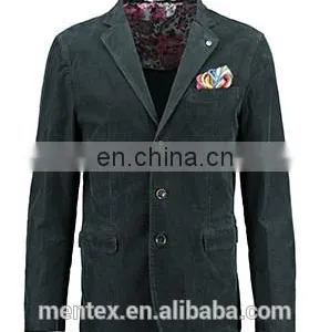Men's Corduroy Deep Blue Blazer Mock Button Hole thumbnail-1