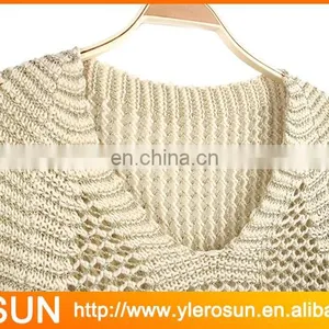 Ladies Crocheted Long Sleeve Pullover Cable Knit Sweater thumbnail-3