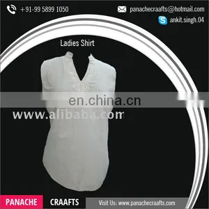 Wholesale 100% Cotton Ladies Blouse Latest Designs thumbnail-1
