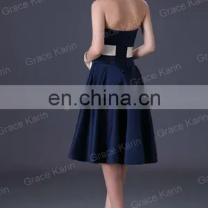 2015 Grace Karin Women's Special Satin Short Bridesmaid Dresses With Five Colors CL3026 thumbnail-4