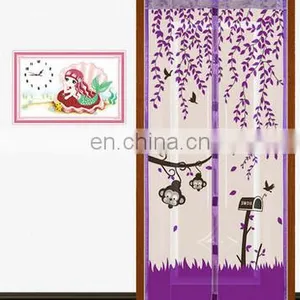 Anti Mosquito Magnetic Automatic Closing Door Screen With Bird Style Print Polyester thumbnail-5