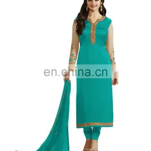 2017 Ladies Attractive Casual Party Wear Koti Style Salwar Kameez Dress Materials thumbnail-1