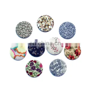 Hot Selling Cotton Floral Tin Mirror/pocket Mirror for Ladies thumbnail-1