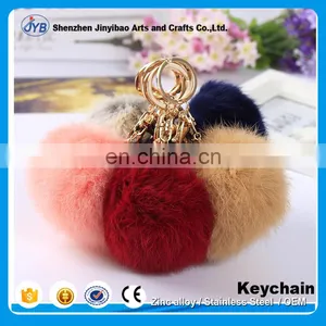 Hot Selling Colorful Cute Fur Flush Ball Keychain for Bag thumbnail-4