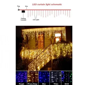 110 / 220V 3.5M LED Curtain String Light 0.3-0.5m Fairy Light for New Year Holiday Wedding Party Home Christmas Light thumbnail-3