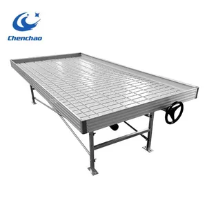 Greenhouse Benches Ebb Flow Metal Rolling Bench Hydroponic System thumbnail-3
