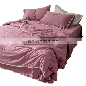 Wholesale Comforter Folded Soft 100% Cotton Knitted Lightweight Coverlet For All Season Quilt thumbnail-3