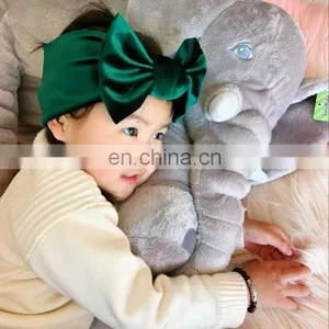 Girls Christmas Soft Bow Knot Turban Hair Bands Baby Hair Accessories for Children Velvet Bow Headwear Gifts Props thumbnail-3
