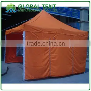 Aluminum Pop Up Ten 3x3m ( 10ft X 10 Ft) With Orange Canopy & Valance(Unprinted), 4 Full Walls With Zipper, Door & Windows thumbnail-2
