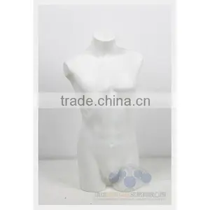 Half-body Matte White Male Torso Mannequin thumbnail-1