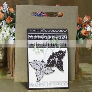 Hot Sale Personalized Leaves Shape Laser Cut Wooden Wedding Cards Invites thumbnail-2