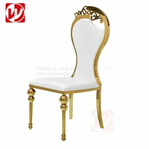 Modern Design Hotel Restaurant Banquet Furniture Gold Stainless Steel Kitchen Dining Room Chairs thumbnail-2