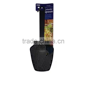 Food Grade Durable Vegetable Colander,black Nylon BBQ Spoon, Nylon Slotted Spoon thumbnail-2
