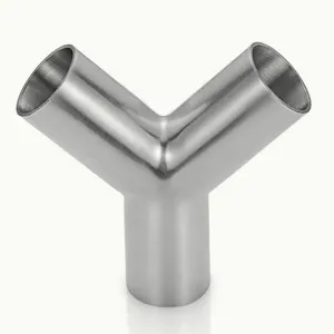 304 316L Stainless Steel Welding Hygienic Sanitary 3 Way Tee Y Type Pipe Fitting thumbnail-5