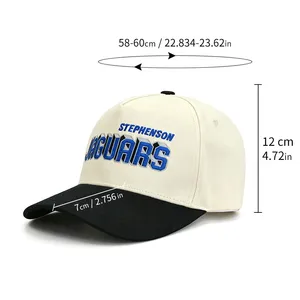 Custom Mens XXL XL ODM 5 Panel Embroidered Logo Curved Brim Bill Snapback Fitted 2 Tone 2-tone Baseball Caps Gorras Hats for Men thumbnail-4