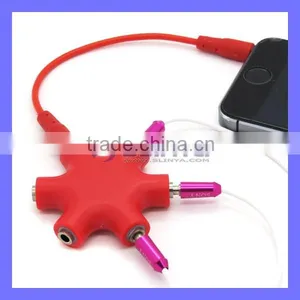 6 Port 3.5MM Audio Earphones Splitter Adapter thumbnail-1