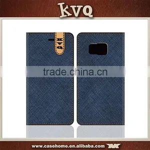 Crossing Pattern PU Leather Flip Phone Cover for Samsung Galaxy S6 Edge thumbnail-1
