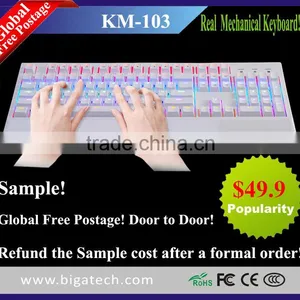 OEM Customized USB 7 Colors RGB LED Illuminated Backlight Ergonomic Wrist Rest Design Kailh Switches Gaming Mechanical Keyboard Quality Choice thumbnail-2