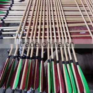Wholesale Archery Indonesian Wood Arrow Barrel Arrow With Turkey Feather For Archery Traditional Bow And Recurve Bow thumbnail-5