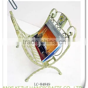 LC-85715 Factory Supplier Wrought Metal Iron Library Magazine Rack thumbnail-3