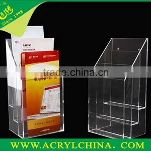 Stylish Perspex Brochure Display Stand, Elegant Design PMMA Brochure Display Stand, Chinese Acrylic Brochure Display Stand thumbnail-1