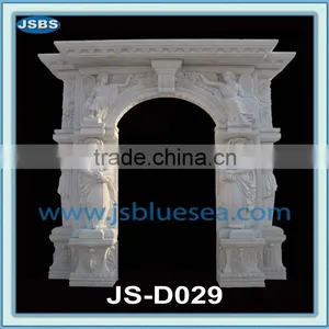 Large White Marble Door Frame With Human Statue thumbnail-1