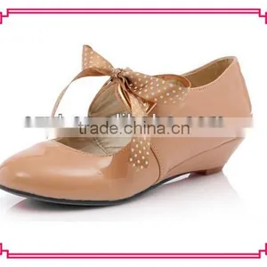Fashion Nude Color Wedge Shoes for Gilrs thumbnail-1