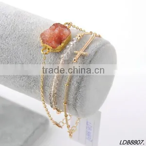 Garnet It.Sapphire Dainty Druzy Charm Bracelets for Girls Friendship &graduation thumbnail-1