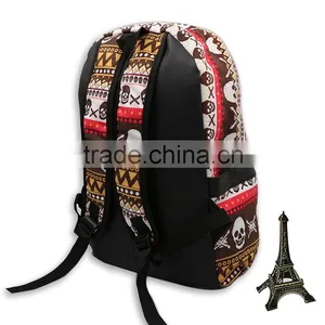 Fashion National Characteristic PU Leather Outdoor Camping Backpack Bag thumbnail-6
