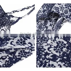 American Casual Garment Spaghetti Irrgular Hem Flower Printed Tops thumbnail-6