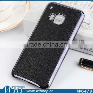 Wholesale Cell Phone Case for HTC M9 Back Cover, Litchi Skin Leather for HTC M9 Case Gold thumbnail-1