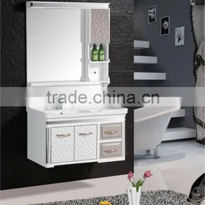 Stainless Steel PVC Bathroom Cabinet,Soild Wood Bathroom Cabinet With Ceramic Basin thumbnail-1