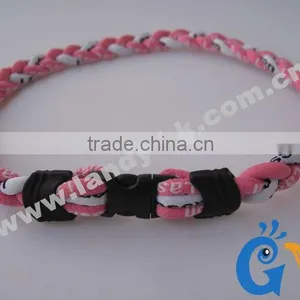 Cheap Tri Braided Weave Titanium Sports Men Silicone Rubber Necklace thumbnail-2