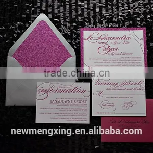 Hot Pink Letterpress Wedding Invitations for Royal Wedding thumbnail-1