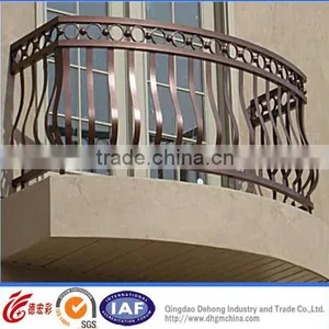 Factory Direct Sale Customized Galvanized Wrought Iron Balcony Railing With Arch Designs thumbnail-1