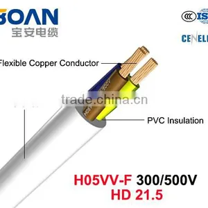 H05VV-F Electric Cable Wire 300/500V Flexible Cu/PVC/PVC (HD 21.5) thumbnail-1