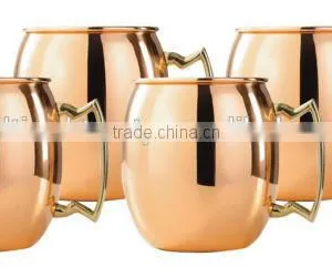 Copper Metal Tableware Beer Mug , LOGO Engraved Solid Copper Ginger Beer Mugs , Moscow Mule Mugs thumbnail-1