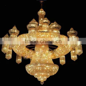 2016 Chinese New Chandelier Luxury Golden Crystal Chandelier Decorative High Ceilings thumbnail-2