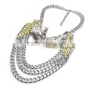 New Design Lady Bib Statement Noble Exaggerated Chain Pegasus Luxury Necklace thumbnail-5