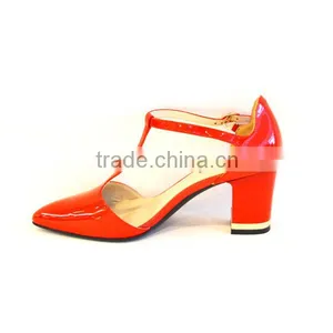 PU Bright Red Color Women Sex Sandals New Arrival T-strip Hot Party Wear Sandals thumbnail-4