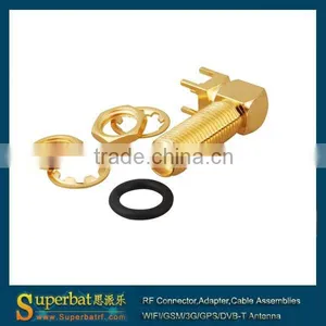 SMA Bulkhead Jack With O-ring RA Thru Hole PCB Mount Long Version thumbnail-2