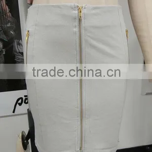 Ladies Jersey Foil Print Zipper Skirt thumbnail-1