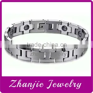 Wholesale Health Care Jewelry Tungsten Sport Energy Stainless Steel 4 In 1 Bio Magnetic Power Therapy Chians Bracelet thumbnail-1